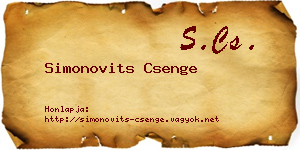 Simonovits Csenge névjegykártya
